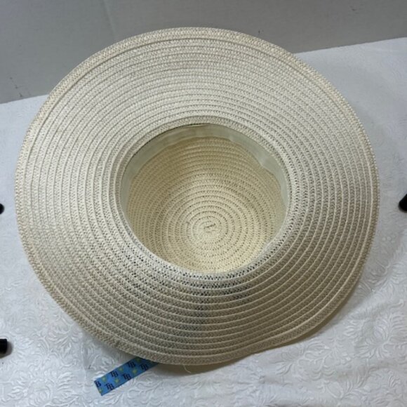 Tampa Bay Rays Paper Sun Hat, Wide Brim, TB Blue Yellow Ribbon Band Adult Size - Picture 7 of 11